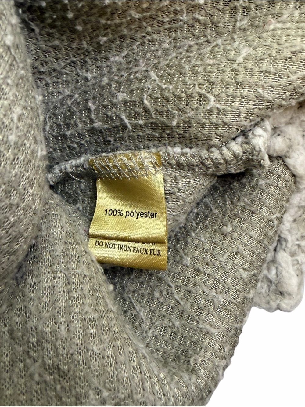 True Grit Men's Cream Sherpa Half‑Zip Pullover with Brown Trim - Picture 4 of 4
